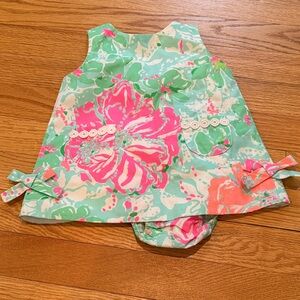 Lilly Pulitzer Vibrant Pink and Blue Baby Dress